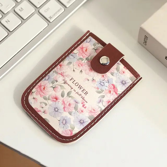 Laminated Concealed Mini Card Wallet Pull-out Type RFID Blocking ID Card Holder 5 Card Pockets PU Leather Business Card Case 3