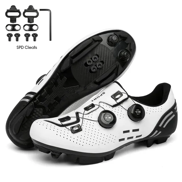 2024 Nieuwe Wielersneaker Mtb Met Schoenplaten Mannen Carbon Sport Fietssschoenen Vrouwen Mountain Racing Flat Spd Road Wielerschoenen