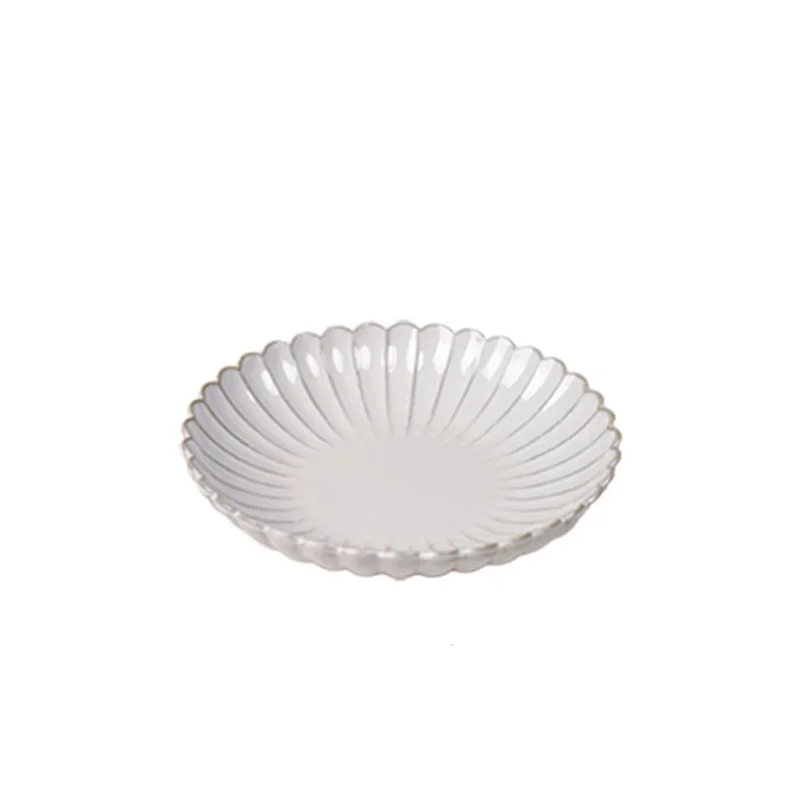 Retro Stripes Ceramic Plate Hotel Dining Table Dinner Plates Sushi Dishes Salad Bowl Kitchen Decoration Nordic Tableware Set