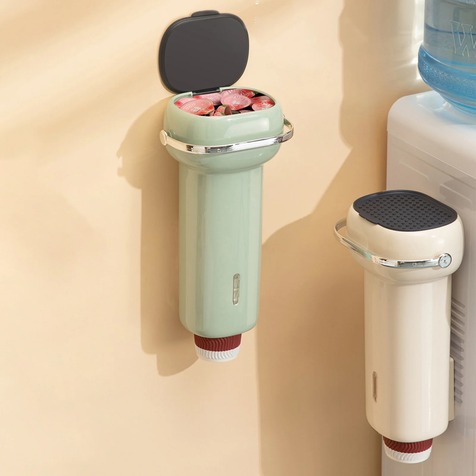 Wall Mounted Automatic Cup Storage Rack Paper Cups Dispenser Disposable Pull Type Plastic Cup Holder Dust-proof Cups Container