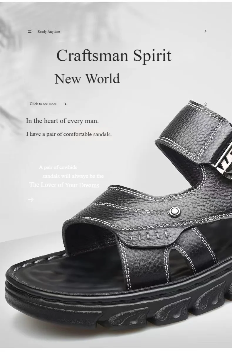 Herren-Sandalen mit 100 % weicher Sohle – wasserdichte, rutschfeste Sommer-Strandschuhe, dick gepolsterte Premium-Slides, langlebig und bequem – Detail 6