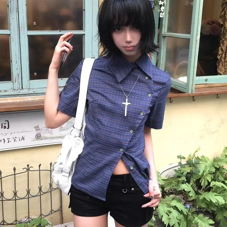 OLD GAP サーマル THERMAL BLUE ラグラン SHIRT Y2K Y2K GUESS SHIRT ๏size s/p ๏small hole in the back | Depop
