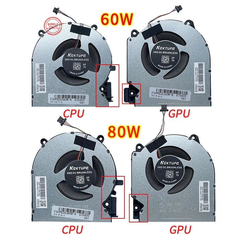 

New CPU GPU Cooling Fan For HP Shadow Genie 7/8 16-D TPN-Q263 16-E TPN-Q264 M75720-001 M75722-001 M75721 M75723 M7572 60W/80W