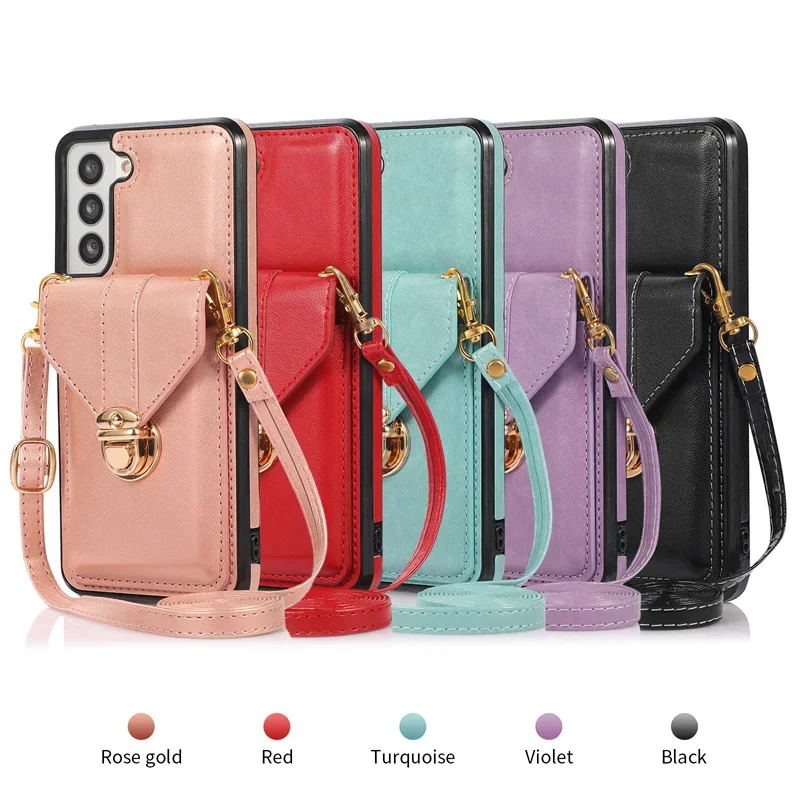 Per Samsung Galaxy S24 Ultra S23 Fe S22 S21 S20 Fe Note 20 A54 14 A24 34 33 A53 32 A52 Custodia Fashion Crossbody Portafoglio Strap Cover