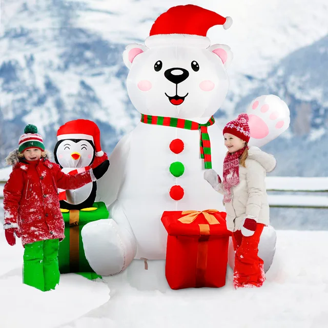 6FT Christmas Polar Bear Inflatable 4
