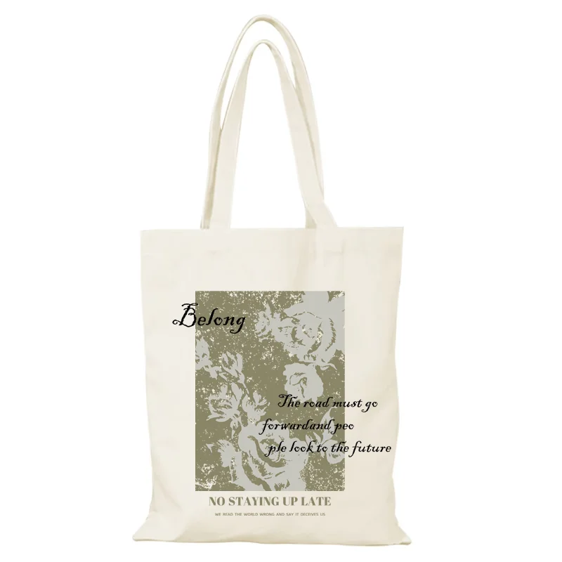 Geschenktüte Mode Freizeit Canvas Einkaufstasche Blumen Damen Handtasche Handtaschen Damentaschen Eco Shopper Shopping Strand Stoff Schulter – Detail 10