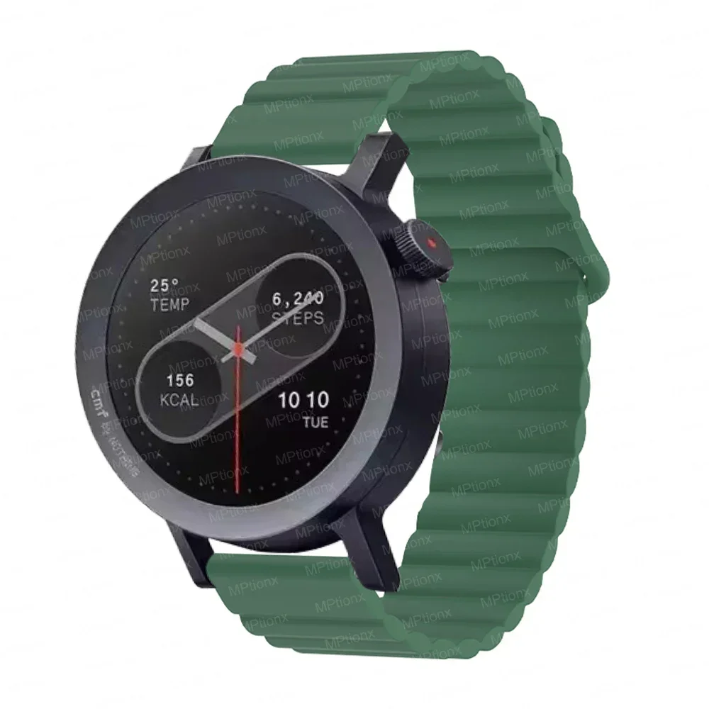 Silicone Sport Wristband for Smartwatch - 22mm Magnetic Loop Bracelet Accessory