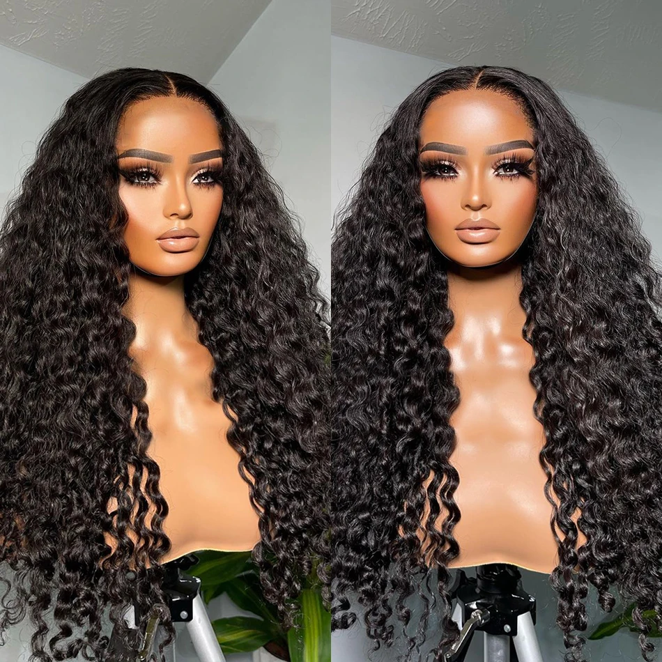 Luvin 40 inch 4x4 Loose Deep Wave Lace Closure Wigs HD GluelessCurly 13x4 13x6 Transparent Lace Front Human Hair Wigs For Women