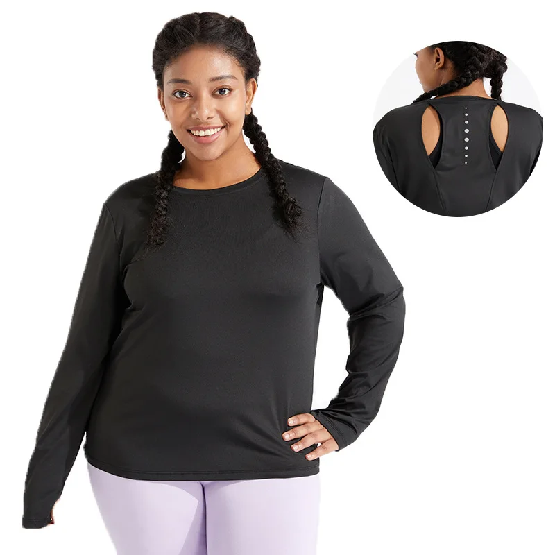 

Women Sports Top Fitness Running Gym Clothing Solid Long Sleeve Yoga Shirts Outdoor Workout Loose Sport Shirt Quick Dry T-shirts