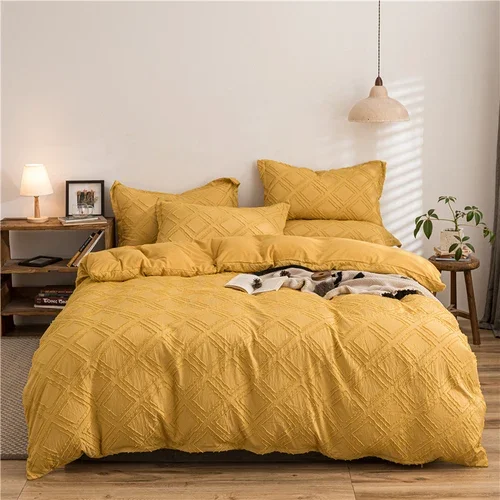 Juegos de edredones de cama con estampado de algodón para niños, ropa de cama barata, funda nórdica estética, ropa de cama de lujo con cuadros acanalados y geométricos, ropa de cama nueva