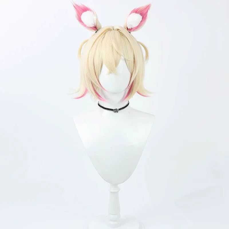 Women's Pink Hoodie Skirt Set with Wig