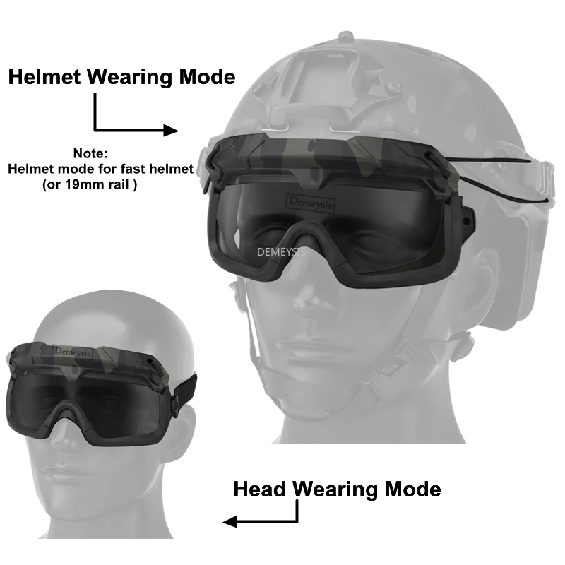 Tactical Safety Goggles Eye Protective Glasses for Airsoft Paintball Shooting Hiking CS Game Head or Helmet Wearing, safety goggles,tactical goggles,shooting glasses