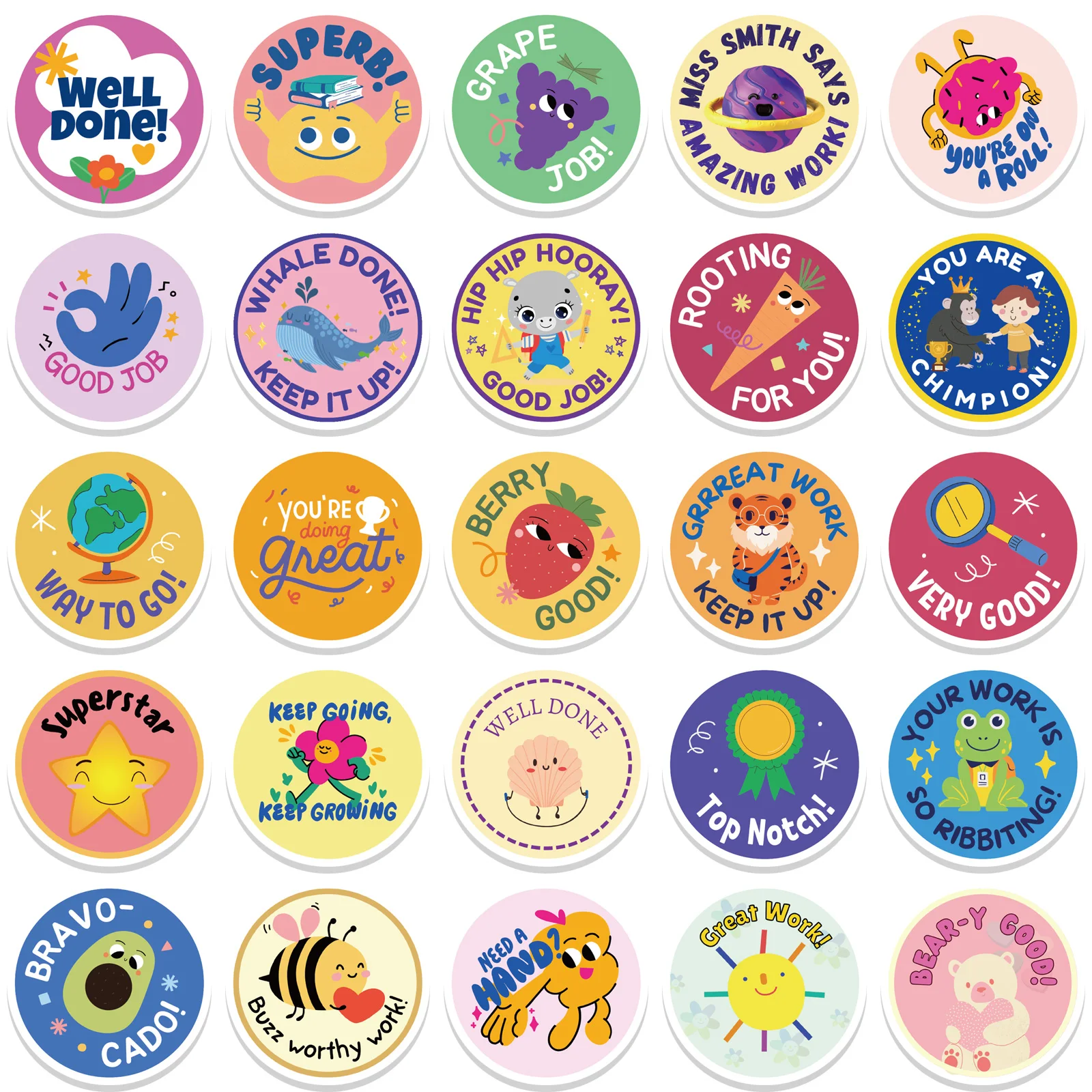 Stickers Enseignants  800 Les Mots d'Eloge Autocollants Mini / Tableaux de  Récompense