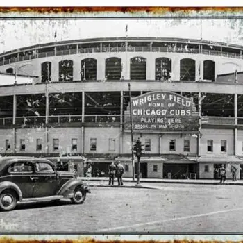 필드 시카고 컵스 주석 사인, 올 메탈 8x12