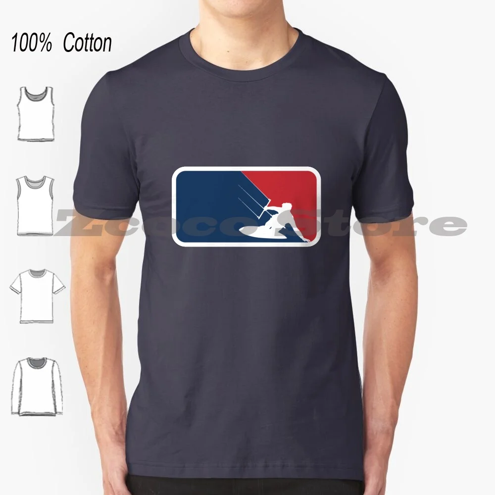 Kite Surf T Shirt 100% Cotone Confortevole Baseball Di Alta Qualità Major League League League Football Surf Kite Wind Fuerteventura