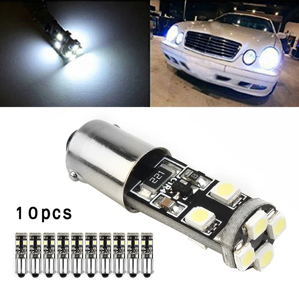 LED 주차 조명 전구, 8 LED 칩, 마지막 더 긴 세트 램프, 자동차 화이트 6000K 직접 교체, 슈퍼 브라이트, 10 개
