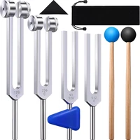 HOT SALE 4 Pack Tuning Fork Set(128 Hz,256 Hz,512 Hz,528 Hz)with Tuning Fork Hammer for Sound Sound Vibration Tools 1