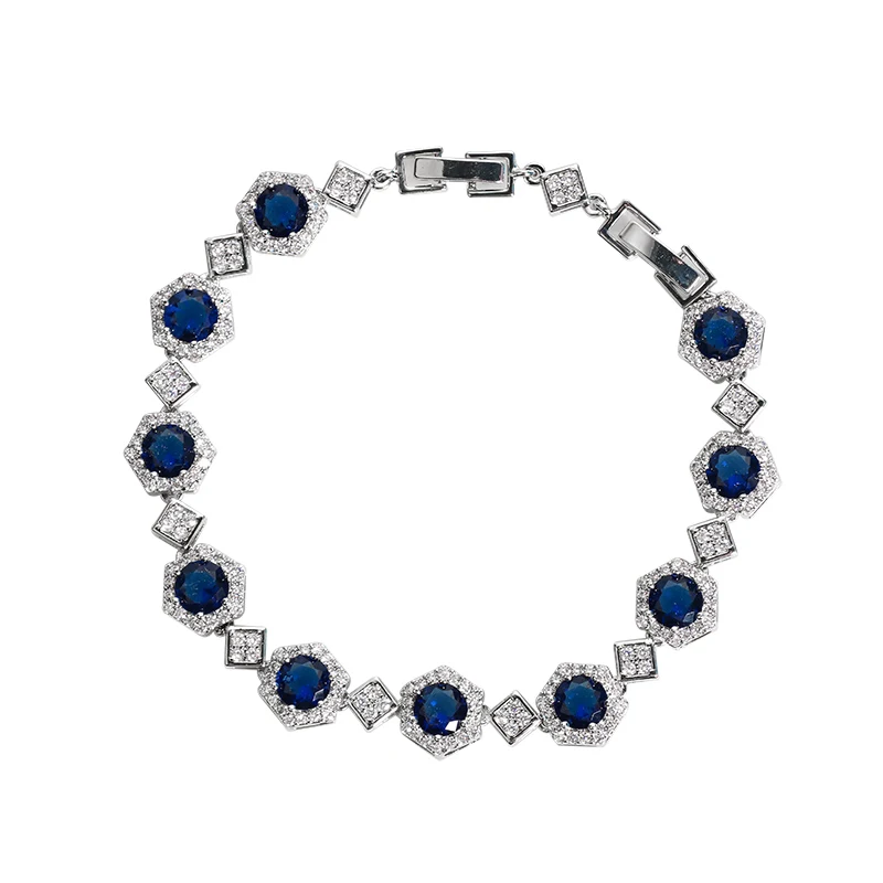 2023 New Fashion Luxurious Women Bracelet Cubic Zirconia Geometric Ellipse Bracelet for Banquet Wedding Accessories Gifts