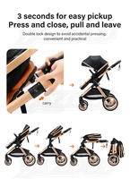 Poussette bébé 3 en 1 poussette multifonctionnelle facile pliante voyage Portable landau siège de sécurité norme ue livraison gratuite 8