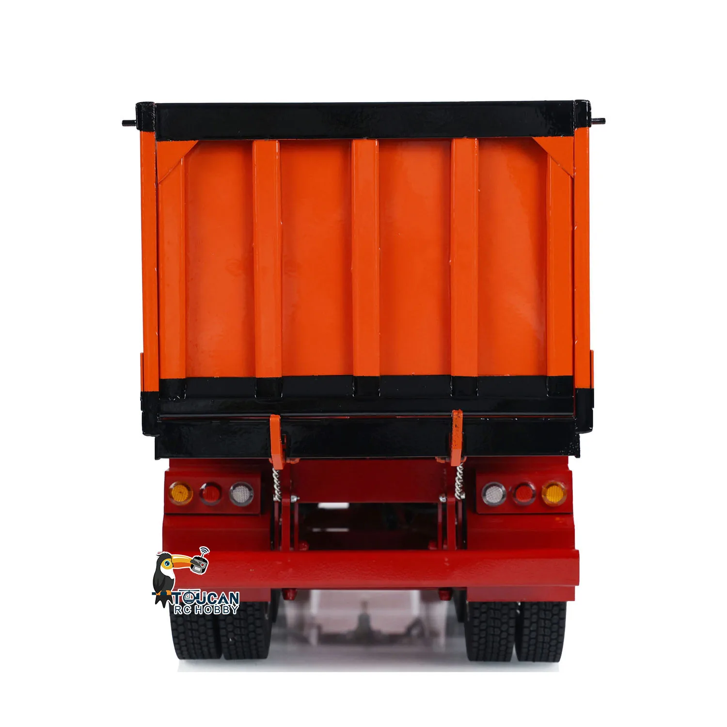 Metal 3 Axles Hydraulic Dump Semi-Trailer 1/14 Scale Assembled Painted Electric Awning for RC Tractor Trucks Toy Model THZH1877 3