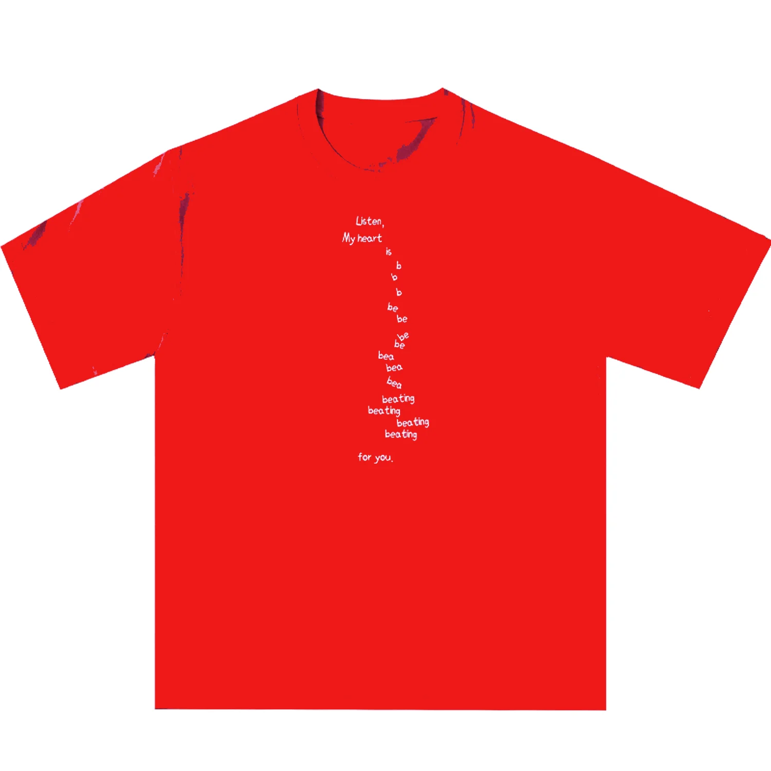 [XNF Official Store]260 Of Grams Heavy Cotton! Listen, My heart is beating Sports Printed Vintage T-shirt Men's Women's Top