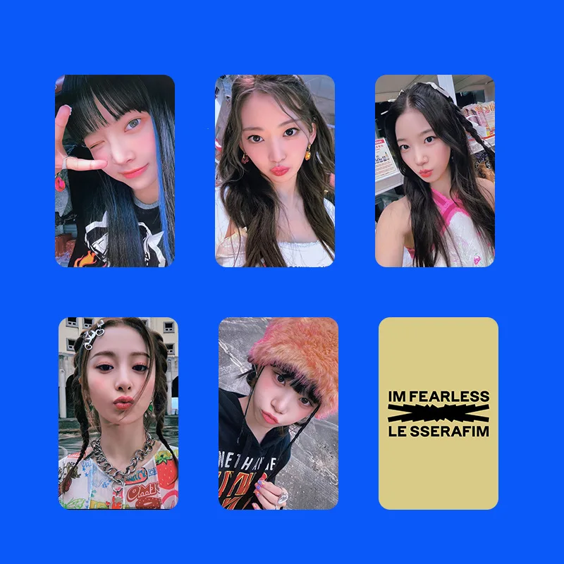 

5pcs KPOP LE SSERAFIM Antifragile Busan Lucky Card 2.0 Offline Photo Card Double-Sided LOMO Cards Sakura ChaeWon Fans Collection
