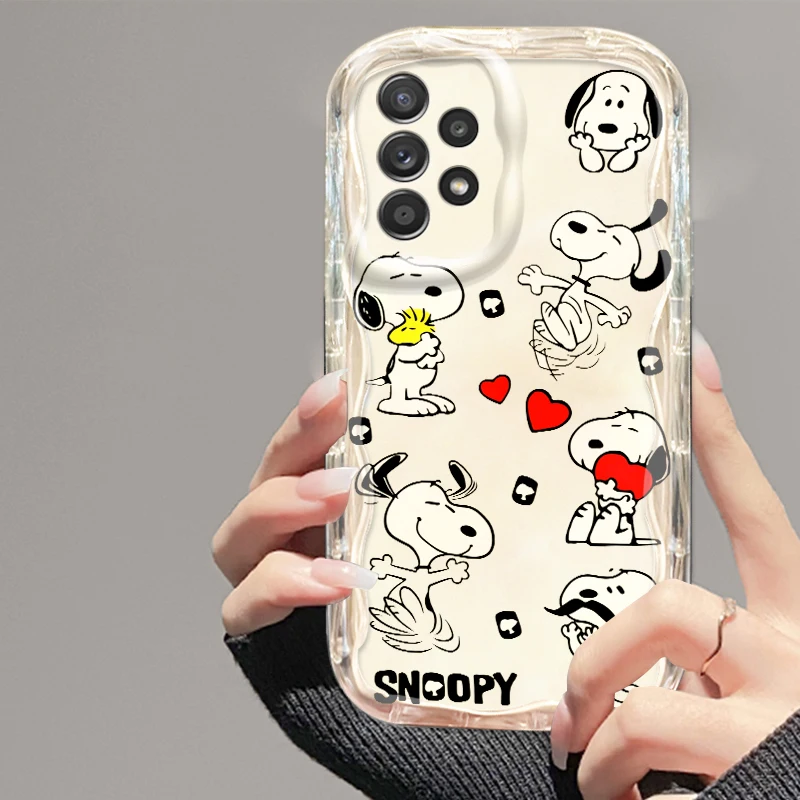 thumbnail image 1 of Iively-funda de Snoopy de dibujos animados para Samsung, cubierta de teléfono con aceite, 5G Wave, A55, A54, A53, A52, A35, A34, A33, A32, A25, A24, A23, 1 of 5