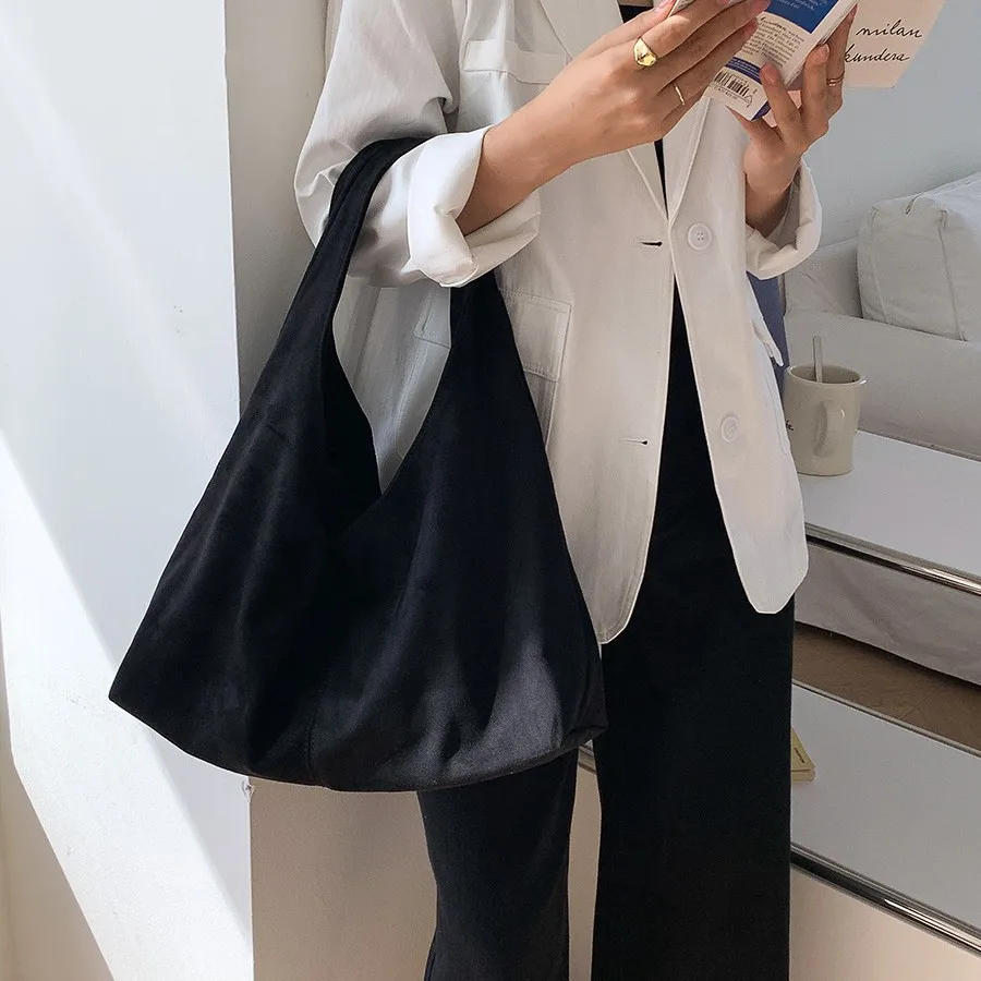 Vintage Faux Suede Hobos Women Shoulder Bags Large Capacity Tote Bag Retro Trend Autumn Big Shopper Purses Handbags 2026