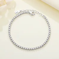 Bracelet chaîne tennis en argent sterling 925 avec zircone pour femme, couleur or réglable, vente chaude, idéal pour les cadeaux d'anniversaire 2