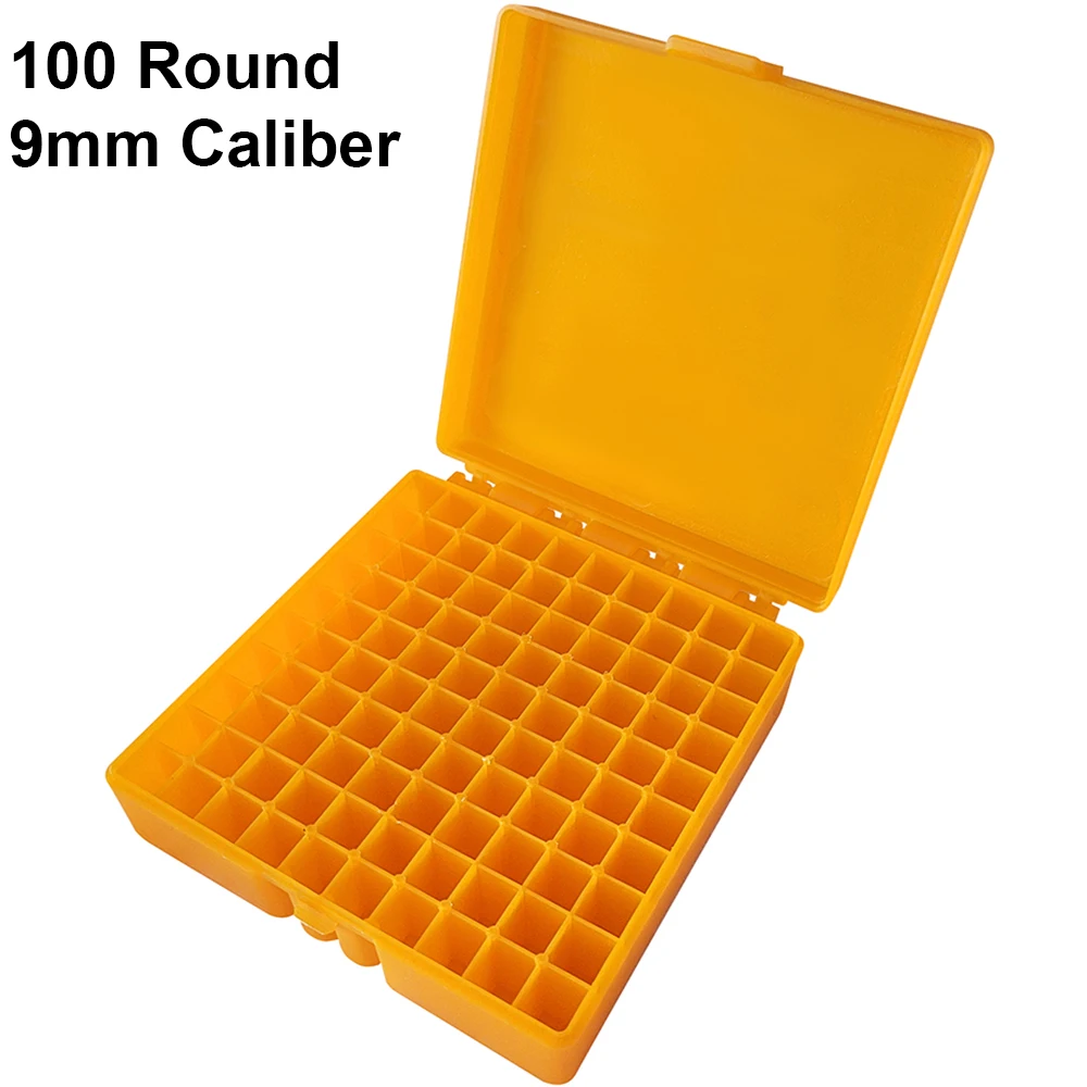 50/100 Rounds Ammo Box 9mm .223 .38 Caliber Flip-Top Ammunition Box for  Rifle Pistol Bullet Storage Case Can Hinge-Top Design - AliExpress