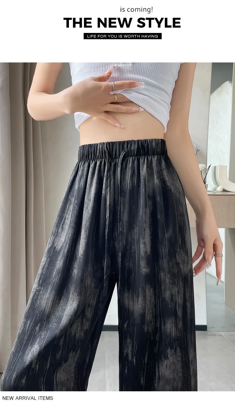 Sommer neue schlanke lose Frauen Hosen koreanische einfache grundlegende hohe Taille gerade Hosen weibliche schicke Mode Straße lässige Frau Hosen – Detail 30