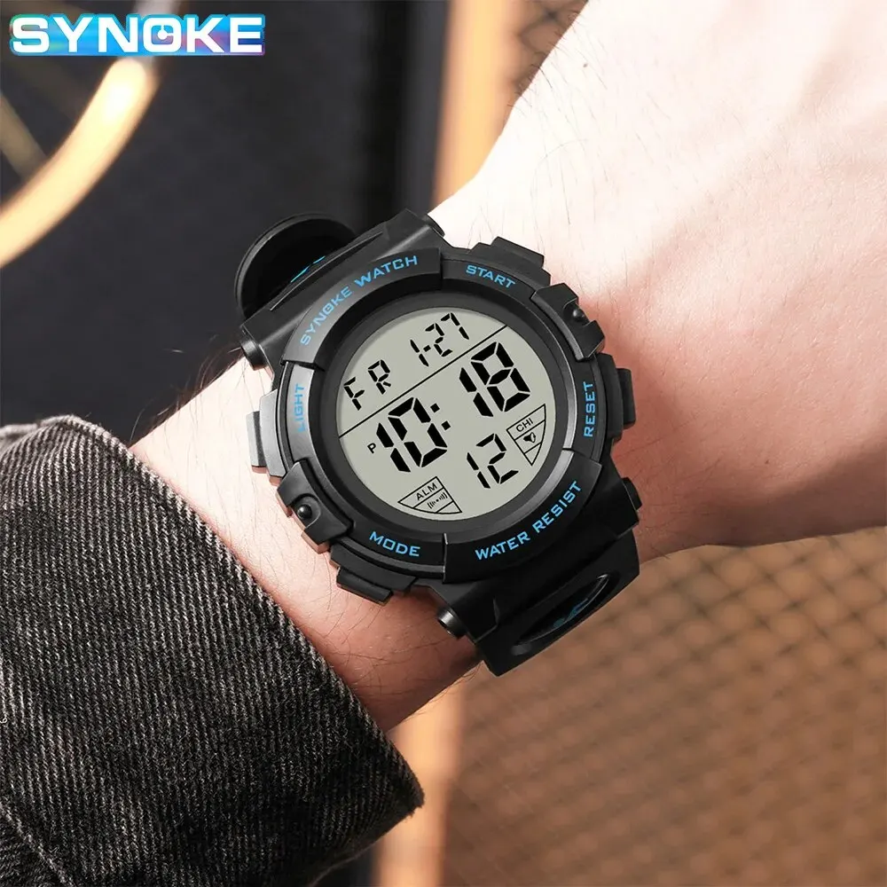 SYNOKE Outdoor Sport Watch 50M Waterproof Digital Men Fashion MultiFunction Waterproof Digital Watch Men 6
