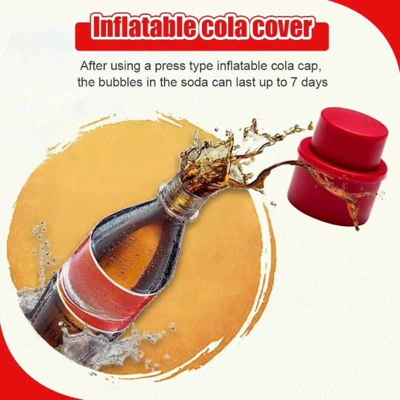 

Portable Drink Sealer Caps Press Type Bottle Stopper Airtight Soda Cap Frizzy Reusable Bottle Pump Cover Carbonation Keeper