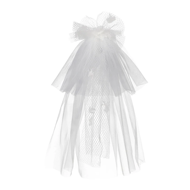 

White Wedding Veil Headpiece Flower Wedding Veil for Bride Shower Headscarf