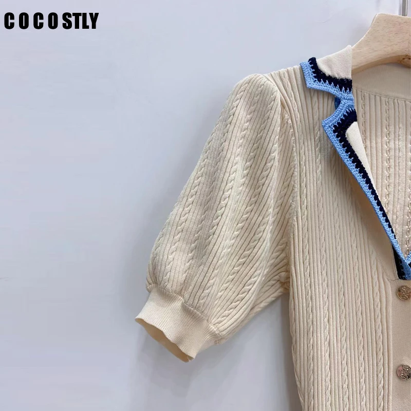 

Cocostly New 2023 Autumn Women Dress V-neck Knitted Long Dress Women's Luxury Designer Slim Vintage Long Dresses vestido festa