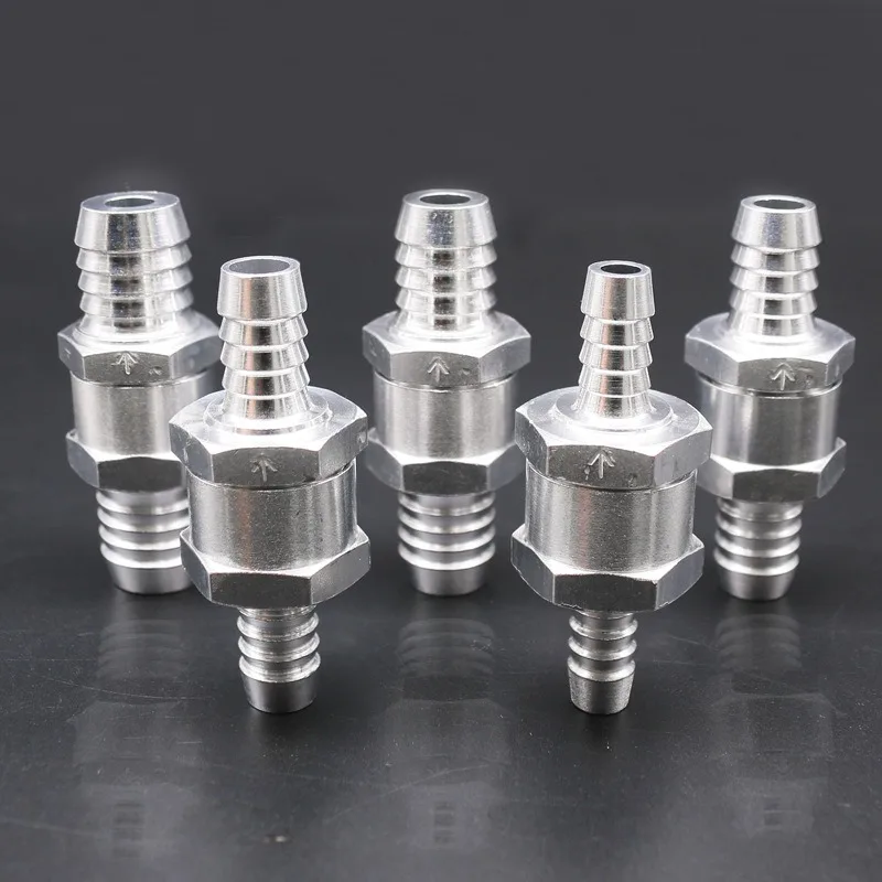 Aluminum Alloy Fuel Check Valve 1PC For Automotive And Ship Machinery 0.23/0.31/0.39/0.47in Gasoline Diesel Fuel Line