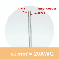 Transparent Parallel Cable for LED Neon Lighting and Electronic Projects (20AWG)