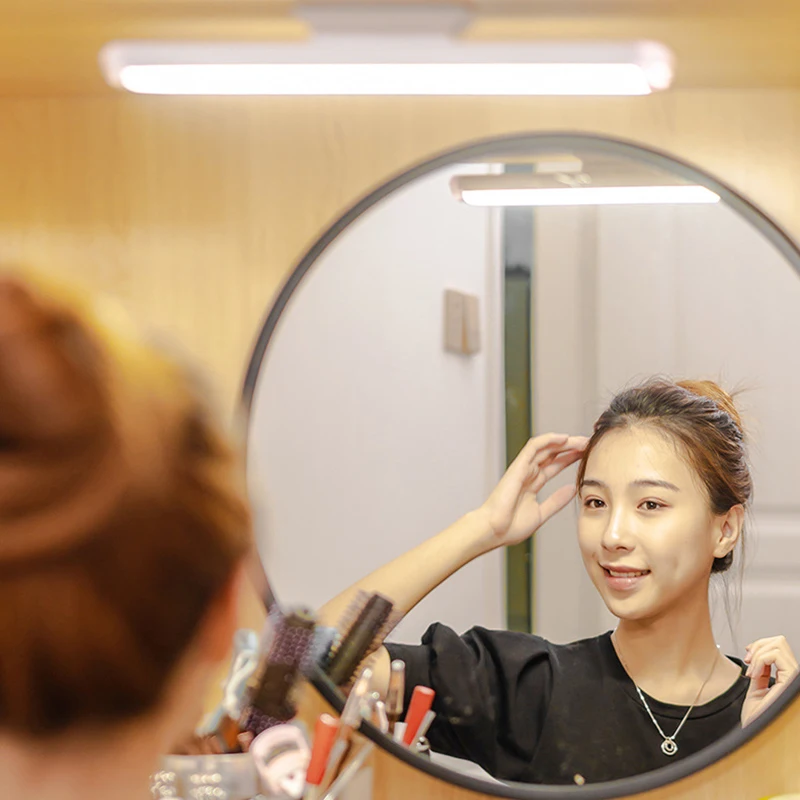 LED Vanity Lights Makeup Mirror Light USB Rechargeable 24/34 Cm Stepless Dimming Magnetic Wall Light Dressing Table Mirror Lamp