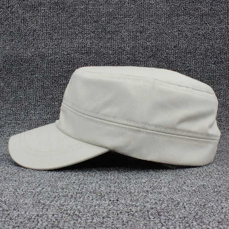 Classic Vintage Men Military Hat Adult Fashion Summer Autumn Brand Solid Adjustable Flat Top Cap For Women Z12X04 3