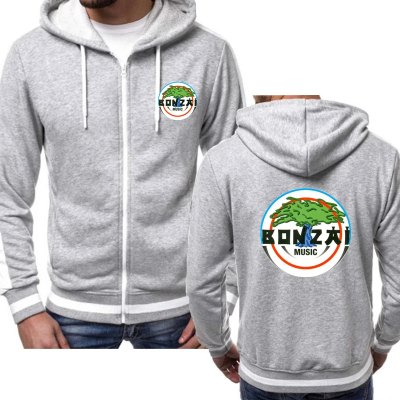 Men's Jacket Outwear Bonzai Records Music Print Sweatshirt Casual HipHop Hooded Jacket High Quality Spring Autumn Tops Outwear 4