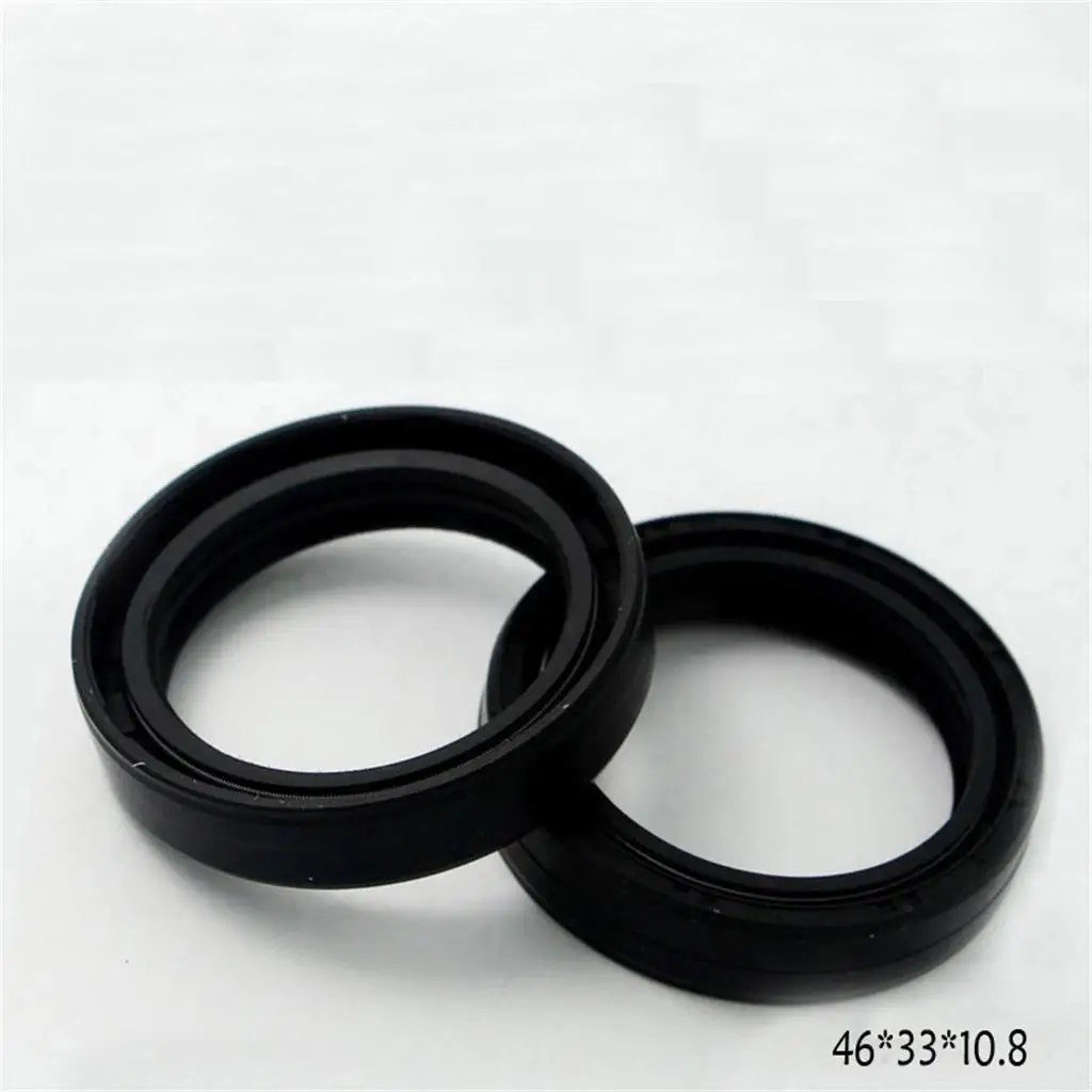 2pcs 33x46x10.8 MM Rubber Fork Oil Seal for Motorcycle Front Shock Absorber