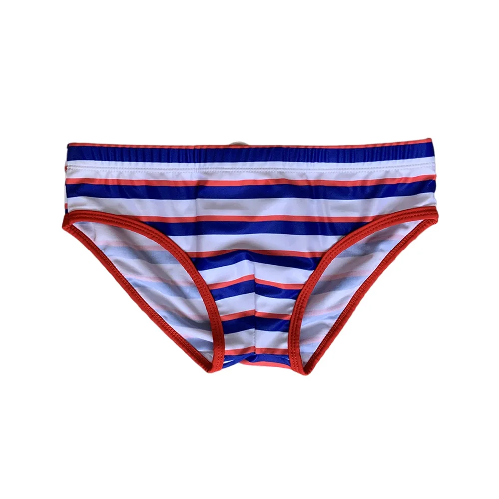 2025 troncs hommes rayé ultra-basse taille près du corps triangle maillot de bain bord de mer plage maillot de bain transfrontalier 10080