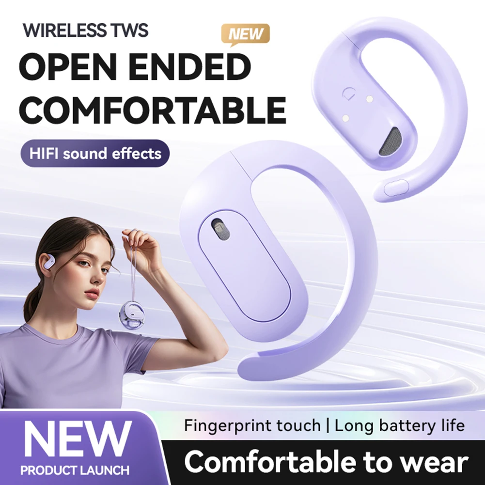 Smart Wirelesss Translator Earbuds 144 Languages Translation Earphones Bluetooth-Compatible 5.4 Ear Hook Earphones for Daily Use
