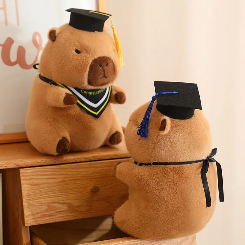 Plush Doll Capybara Plush Toy Simulation Doctor Capibara Stuffed Animals Birthday Graduation Gift Soft Stuffed Animal Kawaii Home Decor