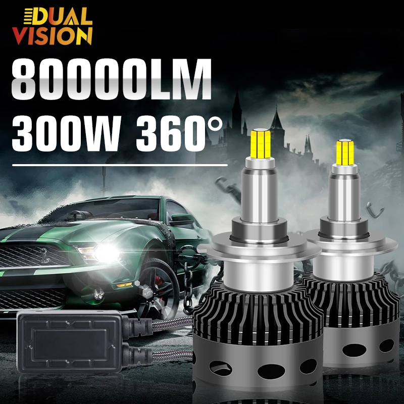 

D1S LED Headlight 80000LM 300W 360 LED H7 H4 D3S D2S D4S H11 H1 H8 H9 9005 HB3 9006 HB4 9012 HIR2 D1R D2R D3R D4R Canbus 12V 24V