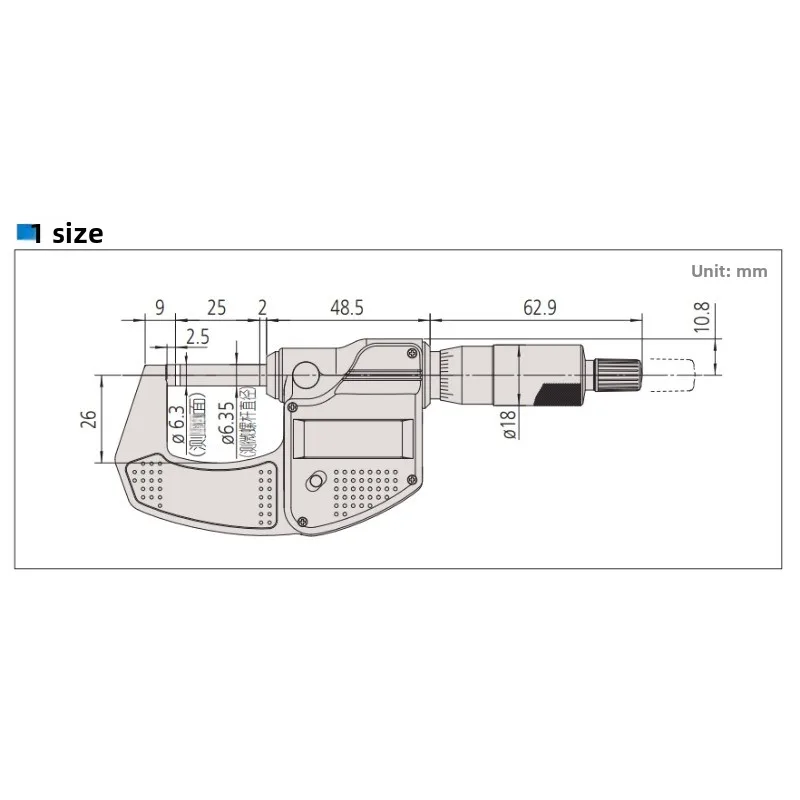 미쓰토요 일본 디지털 외경 마이크로미터 293-821-30 293-831-30 범위 0-25mm 해상도 0.001mm