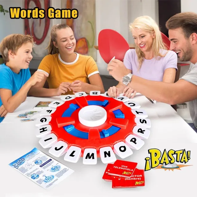 Jeu de société Basta Spanish Word, jeu de vocabulaire avec lettres rapide pour les nuits de jeux en famille, apprentissage en classe ​ 1
