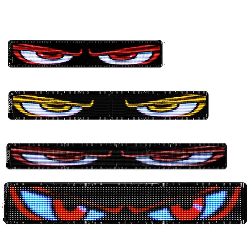 Lot De 2 Yeux LED Devil Eyes Pour Camion Et Voiture, Pièces De 10 X 35 Cm Chacune, Programmables Par Application Ou Télécommande
