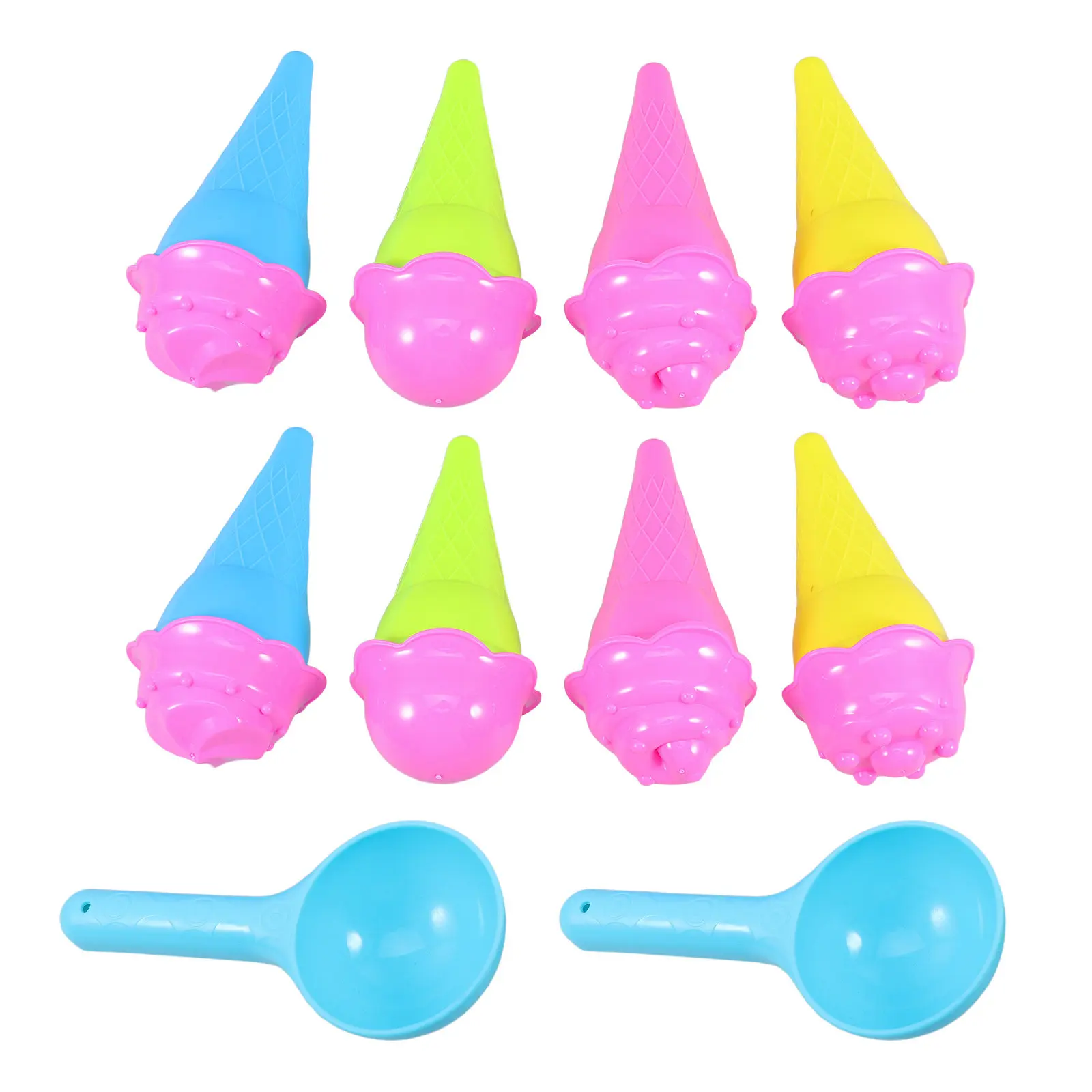 1 세트 아이스크림 콘 모양 모래 금형 어린이 창의적 놀이 세트 활기찬 무독성 플라스틱 해변 해변 뒷마당 실내 야외