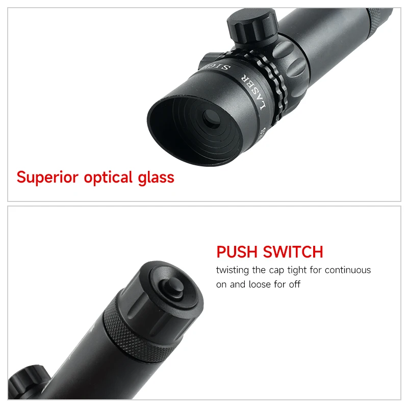 Laser Sight Red Dot Laser Sight 532nm Green Laser Sight Red Hunting Emitter + 20mm Ring Rail QD Barrel Scope Mount + W/Remote Switch + 16340BY